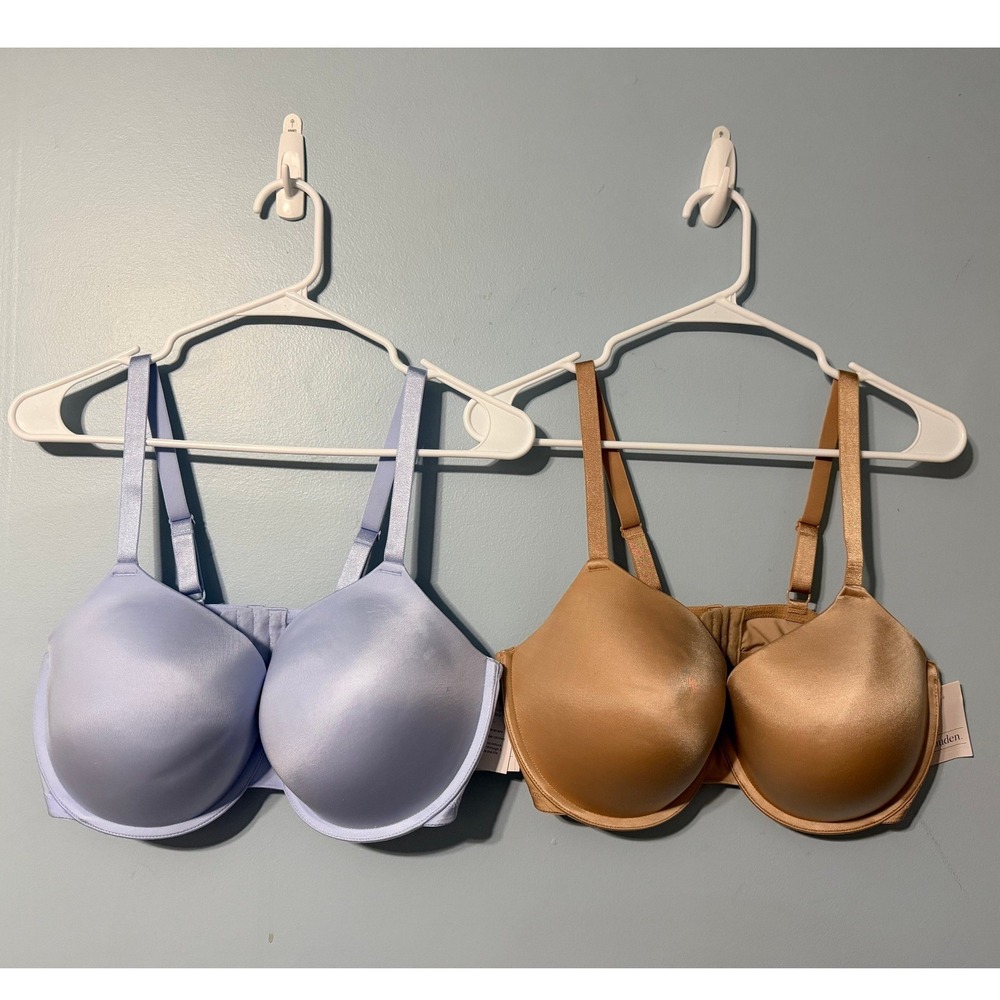 Auden Womens Push-Up Demi Bra 2 Pack Blue Tan Underwire 38DDD NWT 2548